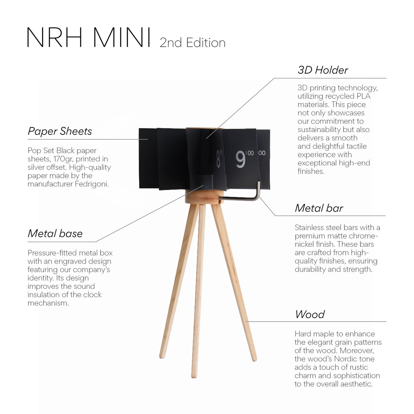 Clock NRH Mini Black